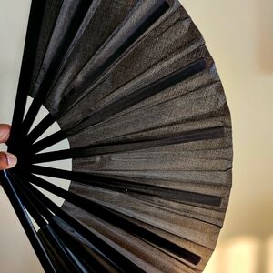 Chic Black Folding Fan
